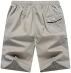 Pantalones cortos casuales para hombre, hechos de 100 %, con bolsillos con cremallera y una cintura ajustable con cordón