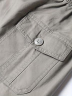 Pantalones cortos casuales para hombre, hechos de 100 %, con bolsillos con cremallera y una cintura ajustable con cordón