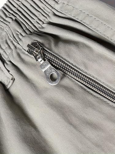 Pantalones cortos casuales para hombre, hechos de 100 %, con bolsillos con cremallera y una cintura ajustable con cordón